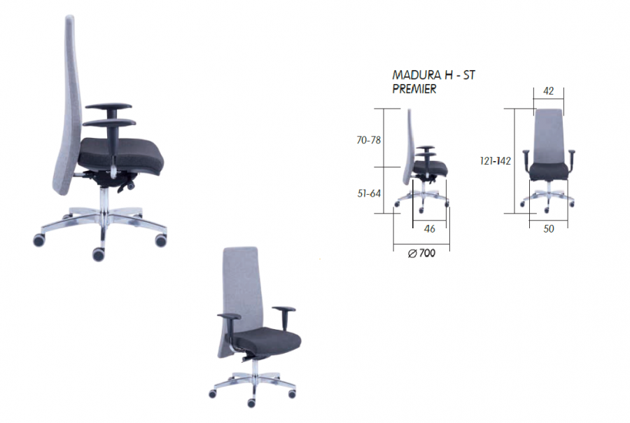 scaun managerial birou madura h premier 2